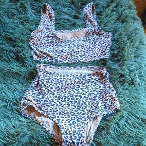 Leopard Print Set M Bra Xs Bottoms
